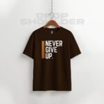 Waffle Drop Shoulder T-shirt - Never Give Up